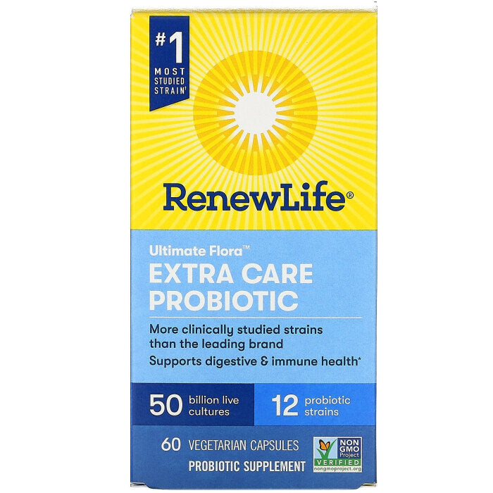 Renew Life Ultimate Flora Extra Care Probiotic, 50 Billion, 60 Capsules