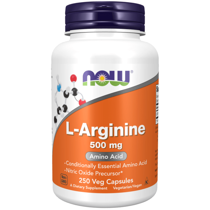 NOW Foods L-Arginine 500 mg - 250 Veg Capsules