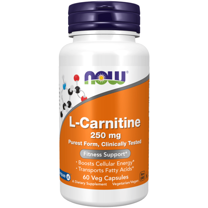 NOW Foods L-Carnitine 250 mg - 60 Veg Capsules