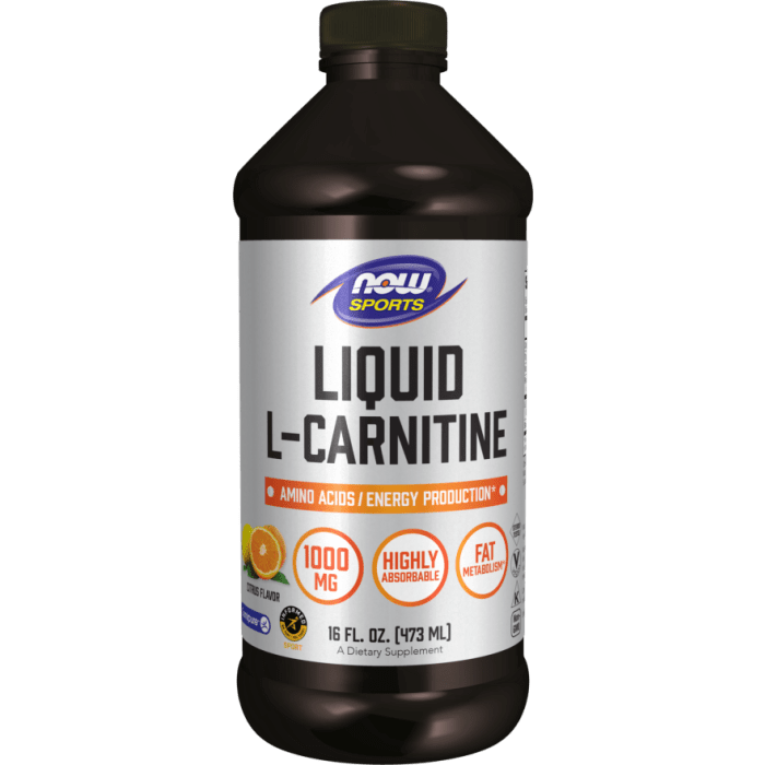 NOW Foods L-Carnitine Liquid 1000 mg, Citrus - 16 fl. oz.