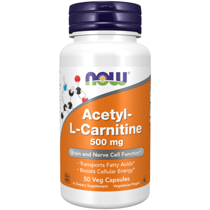 NOW Foods Acetyl-L-Carnitine 500 mg - 50 Veg Capsules