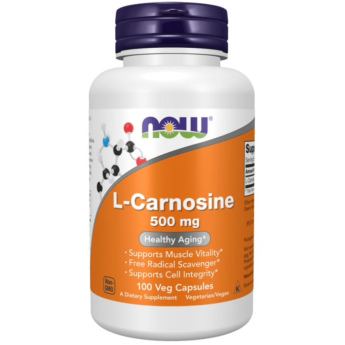 NOW Foods L-Carnosine 500 mg - 100 Veg Capsules