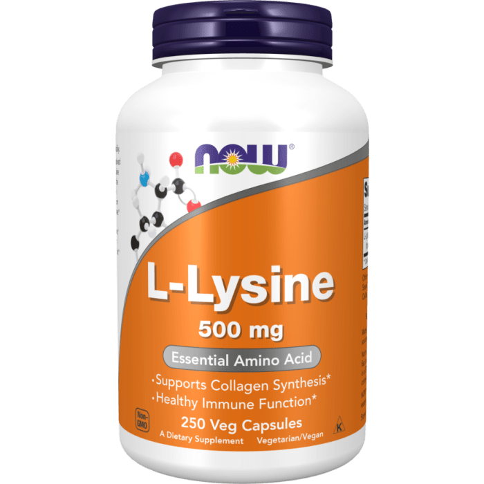 NOW Foods L-Lysine 500 mg - 250 Veg Capsules