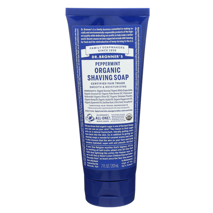 Dr. Bronner's Organic Peppermint Shaving Soap, 7 fl. oz.