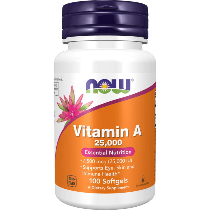 NOW Foods Vitamin A 25,000 - 100 Softgels