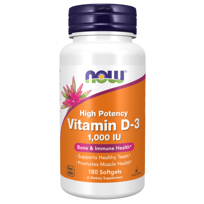 NOW Foods Vitamin D-3 1000 IU - 180 Softgels