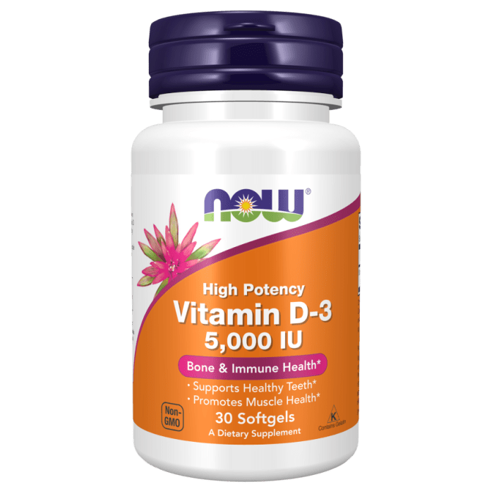 NOW Foods Vitamin D-3 5000 IU - 30 Softgels