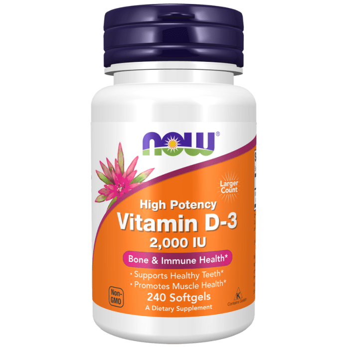 NOW Foods Vitamin D-3 2000 IU - 240 Softgels