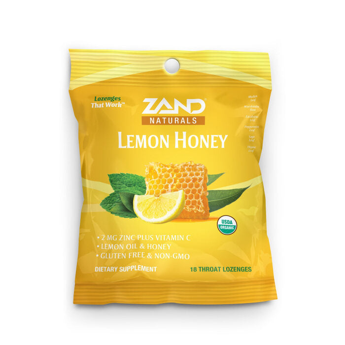 Zand Organic Lemon Honey HerbaLozenge, 18 Lozenges