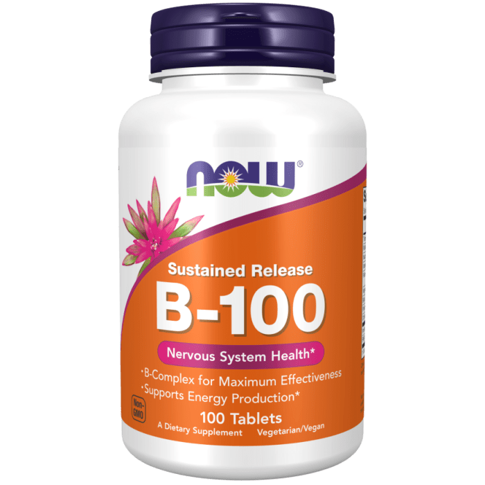 NOW Foods Vitamin B-100 Sustained Release - 100 Tablets