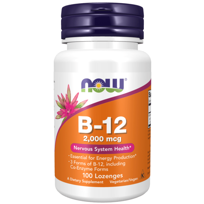 NOW Foods Vitamin B-12 2,000 mcg - 100 Lozenges