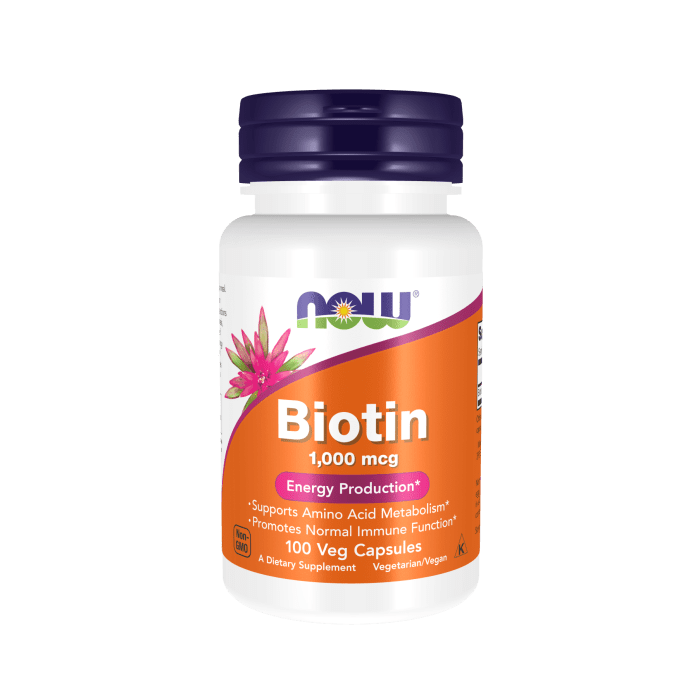 NOW Foods Biotin 1000 mcg - 100 Veg Capsules