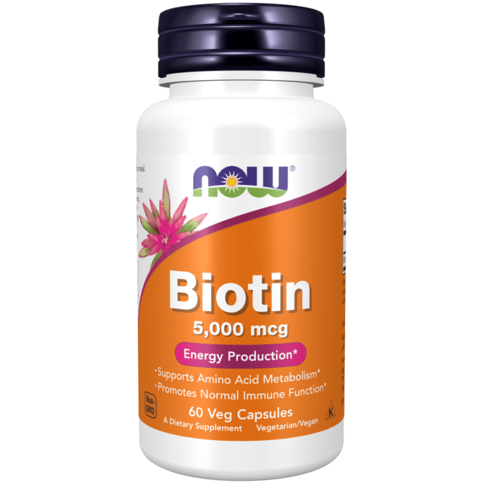 NOW Foods Biotin 5,000 mcg - 60 Veg Capsules