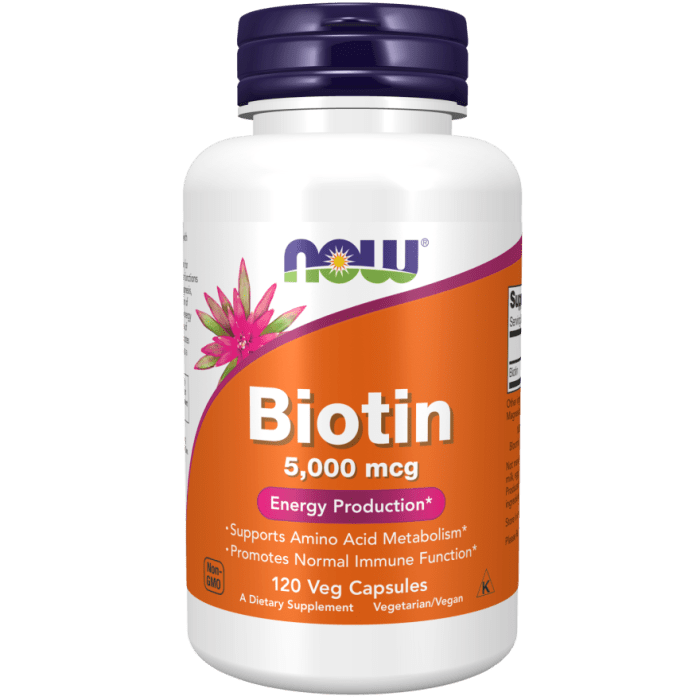 NOW Foods Biotin 5,000 mcg - 120 Veg Capsules