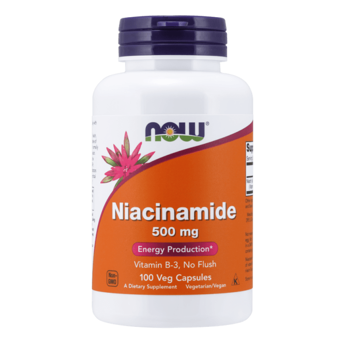 NOW Foods Niacinamide (B-3) 500 mg - 100 Veg Capsules