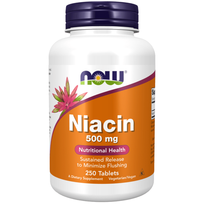 NOW Foods Niacin 500 mg - 250 Tablets