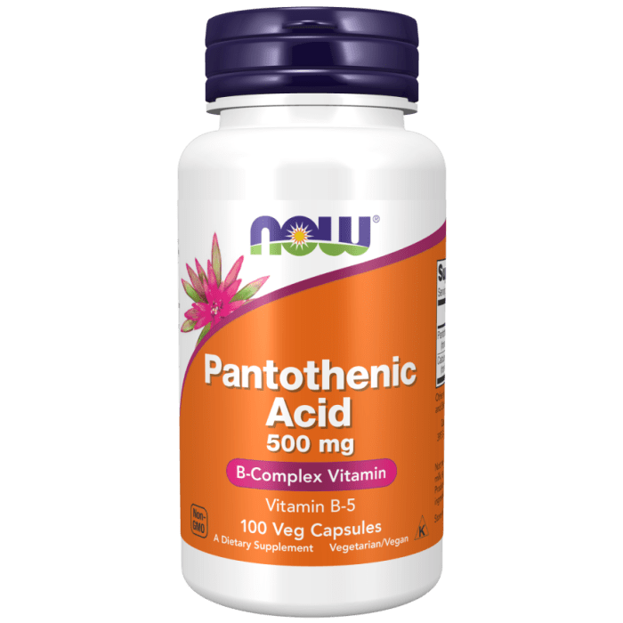 NOW Foods Pantothenic Acid 500 mg - 100 Veg Capsules