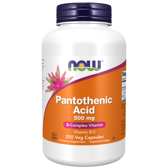 NOW Foods Pantothenic Acid 500 mg - 250 Veg Capsules