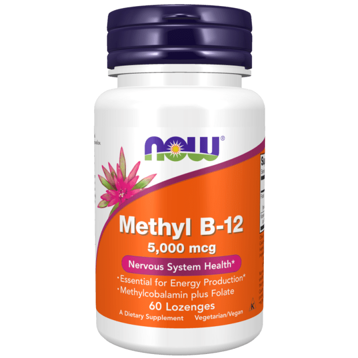 NOW Foods Methyl B-12 5,000 mcg - 60 Lozenges