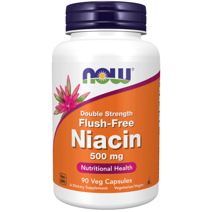 NOW Foods Niacin 500 mg, Double Strength Flush-Free - 90 Veg Capsules