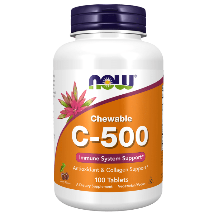 NOW Foods Vitamin C-500 Cherry Chewable - 100 Tablets