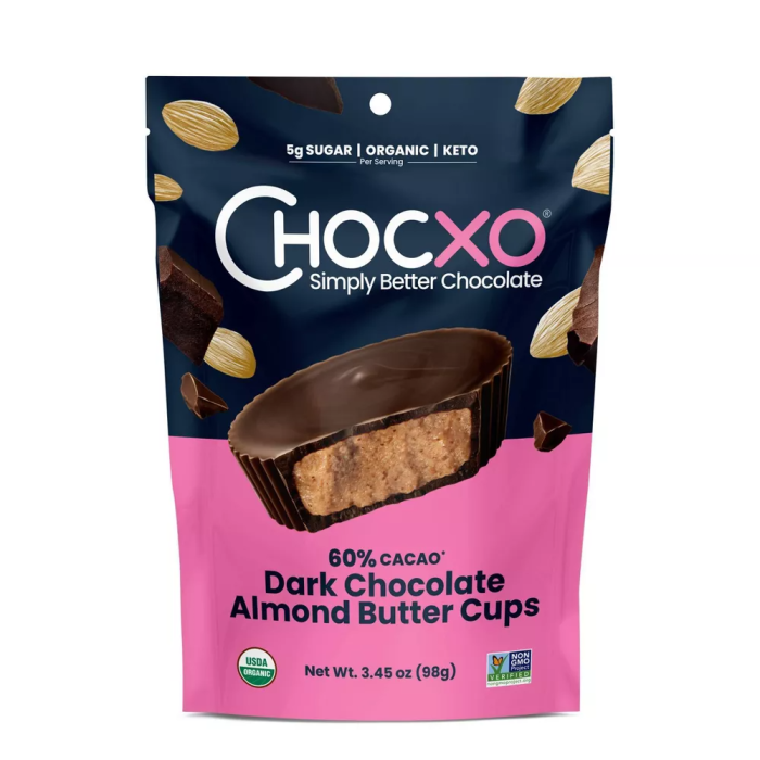 Chocxo Dark Chocolate Almond Butter Cups, 3.45oz.