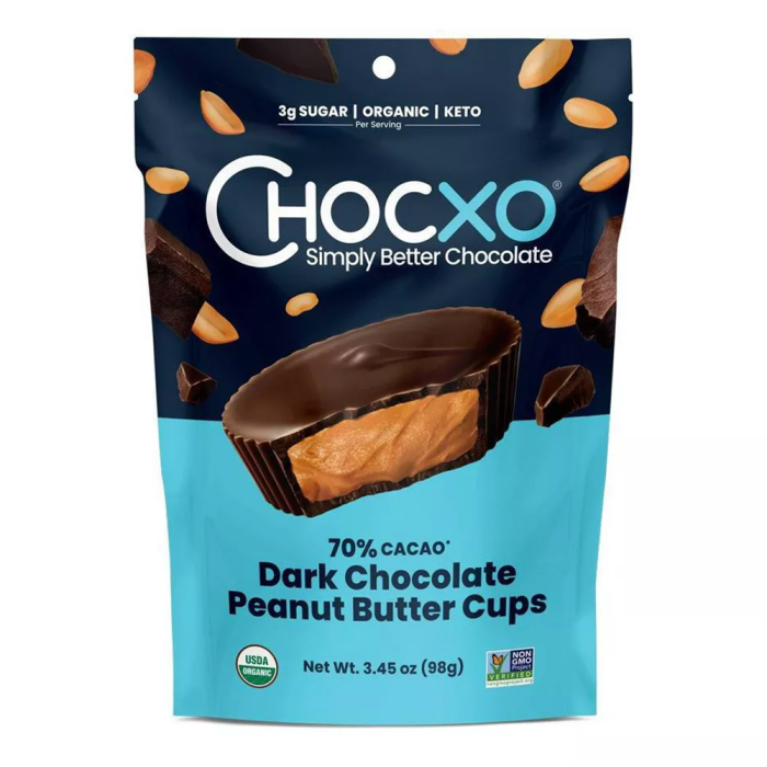 Chocxo Dark Chocolate Peanut Butter Cups, 3.45oz.