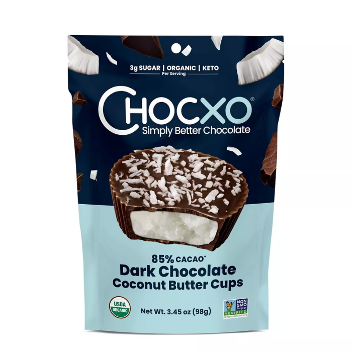 Chocxo Dark Chocolate Coconut Cups, 3.45oz.