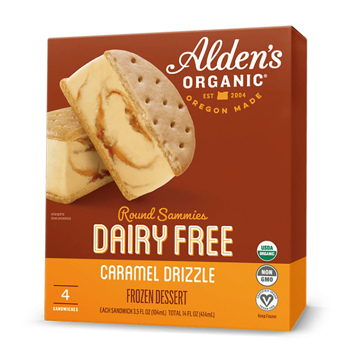 Alden's Organic Dairy Free Caramel Drizzle Ice Cream Bar, 14oz.