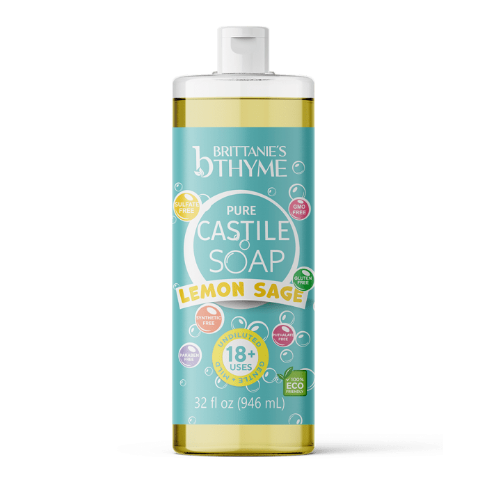 Brittanie's Thyme Lemon Sage Pure Castile Liquid Soap, 32oz.