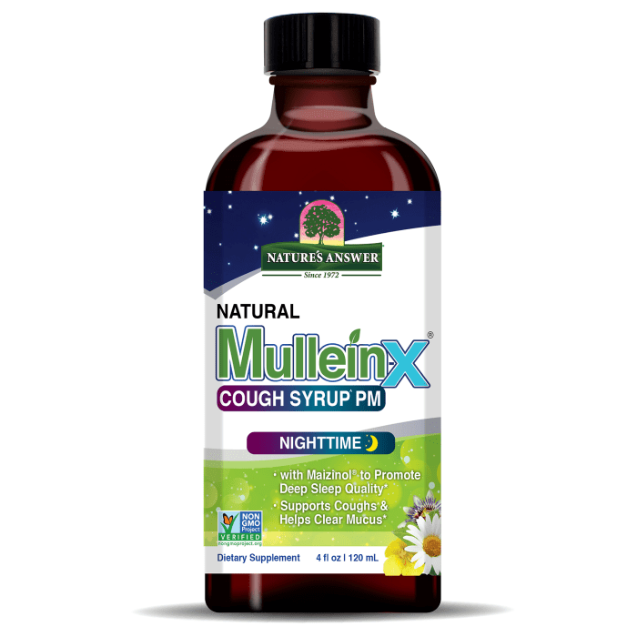 Nature's Answer Mullein-X Cough Syrup PM Nighttime, 4oz.