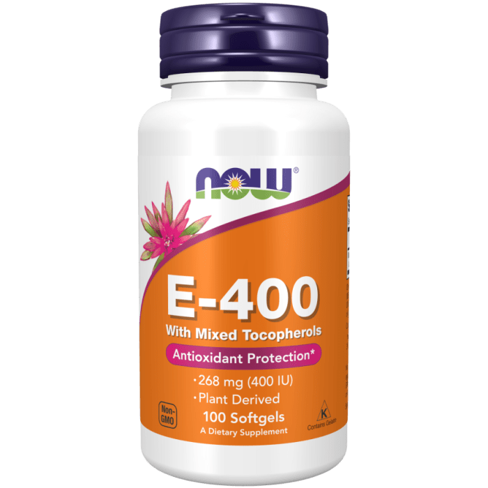 NOW Foods Vitamin E-400 With Mixed Tocopherols - 100 Softgels