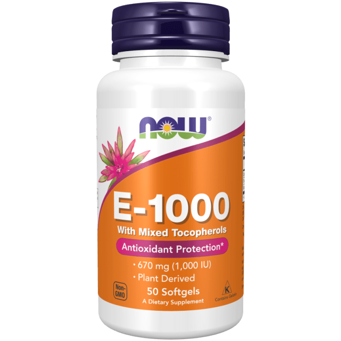 NOW Foods Vitamin E-1000 Mixed Tocopherols - 50 Softgels