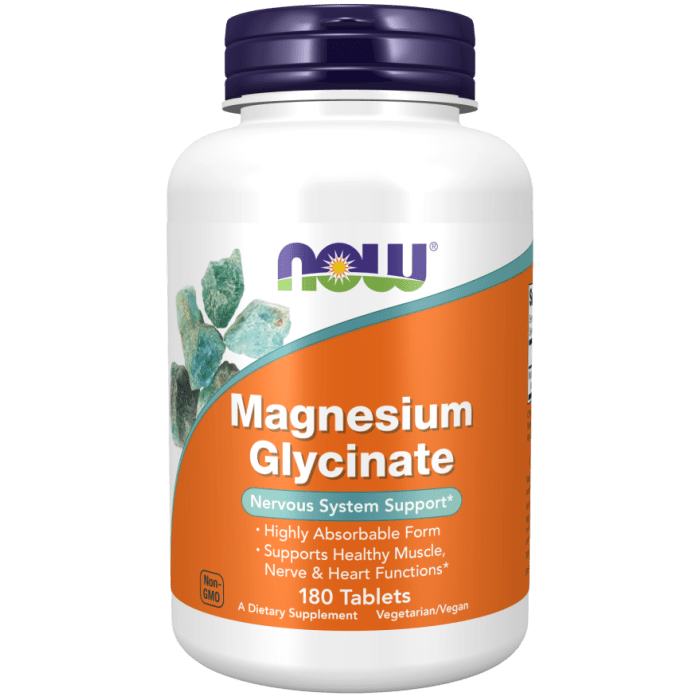 NOW Foods Magnesium Glycinate - 180 Tablets