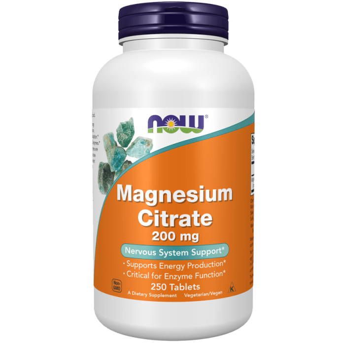 NOW Foods Magnesium Citrate 200 mg - 250 Tablets