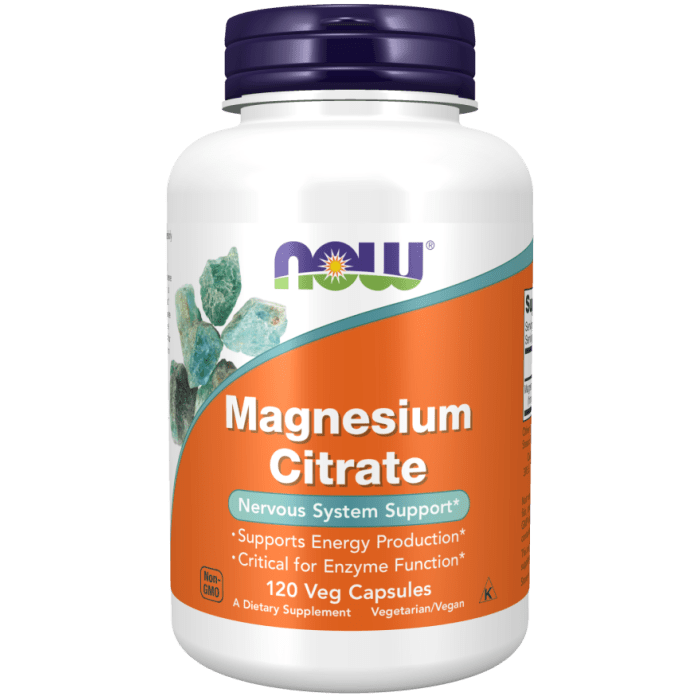 NOW Foods Magnesium Citrate - 120 Veg Capsules