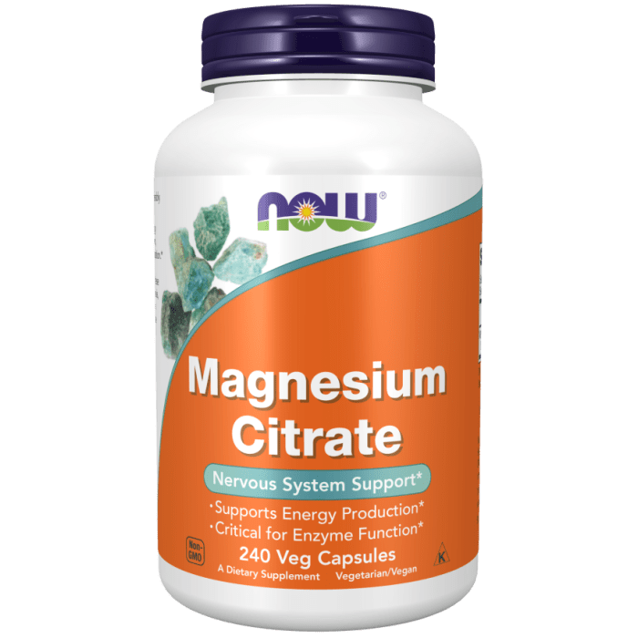 NOW Foods Magnesium Citrate - 240 Veg Capsules