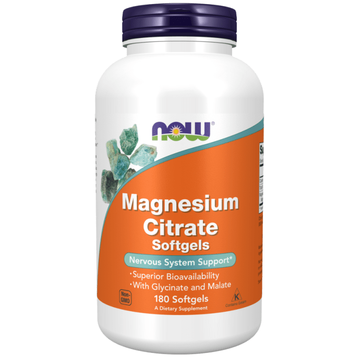 NOW Foods Magnesium Citrate - 180 Softgels