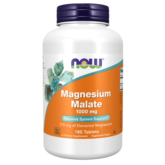 NOW Foods Magnesium Malate 1000 mg - 180 Tablets