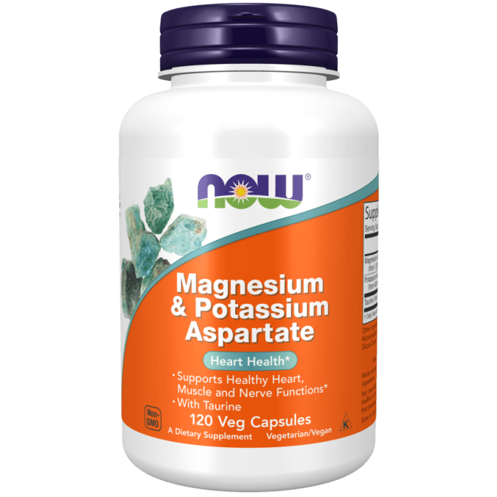 NOW Foods Magnesium & Potassium Aspartate - 120 Veg Capsules