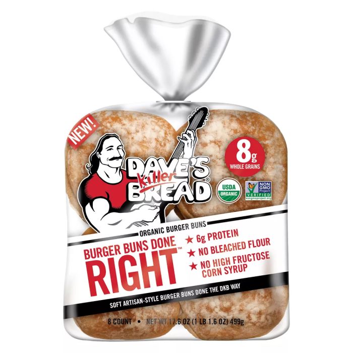 Dave's Killer Bread Organic White Burger Buns Done Right - 16oz