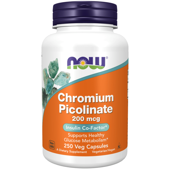 NOW Foods Chromium Picolinate 200 mcg - 250 Veg Capsules