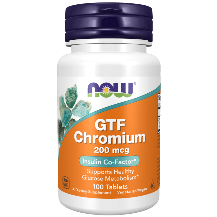 NOW Foods GTF Chromium 200 mcg Yeast Free - 100 Tablets