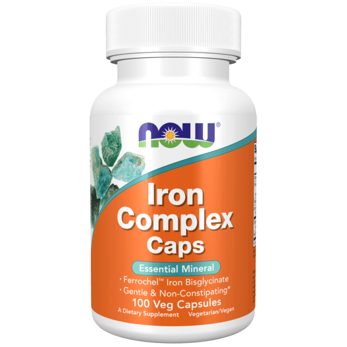 NOW Foods Iron Complex Caps - 100 Veg Capsules