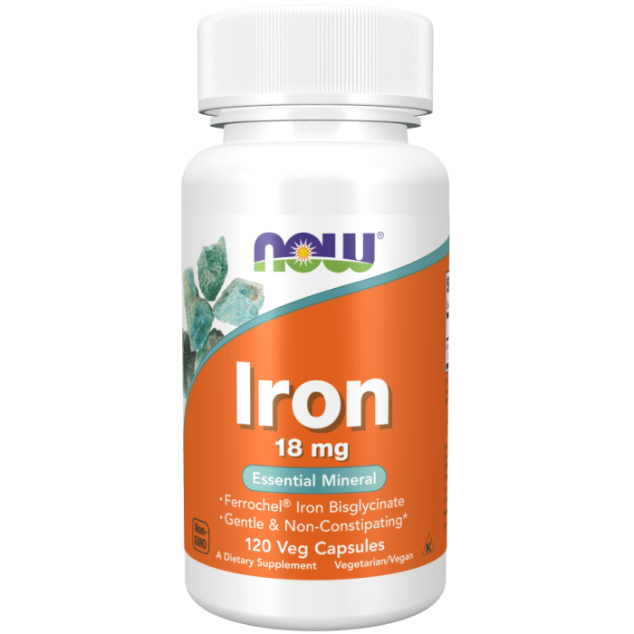 NOW Foods Iron 18 mg - 120 Veg Capsules