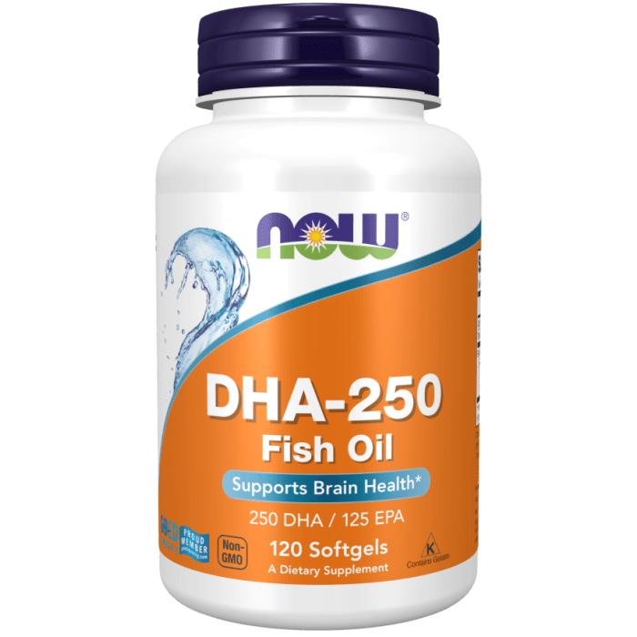 NOW Foods DHA-250 Fish Oil - 120 Softgels