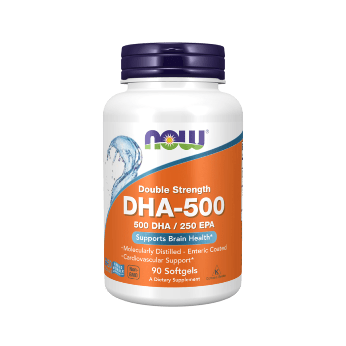 NOW Foods DHA-500 Fish Oil, Double Strength - 90 Softgels