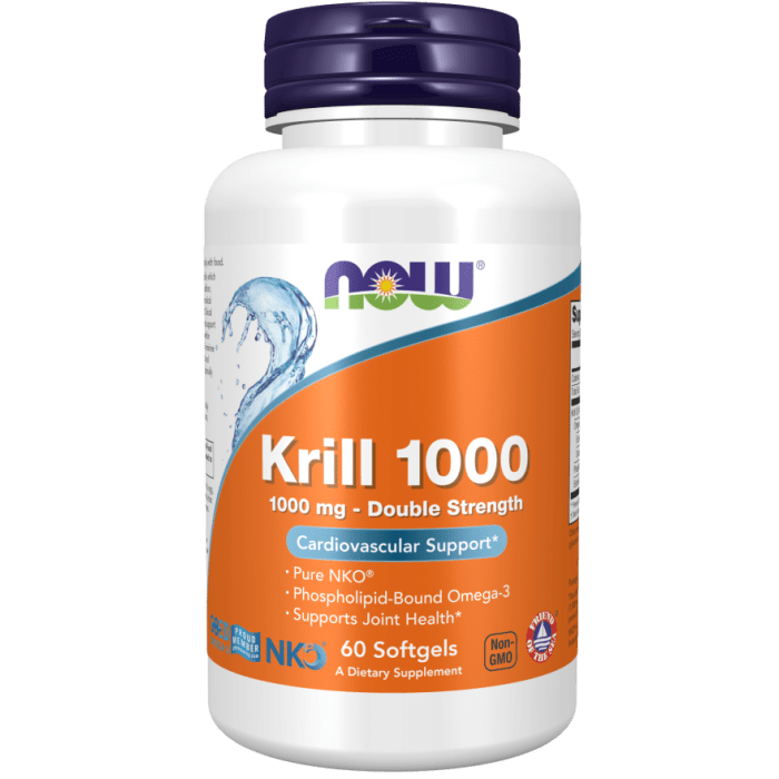 NOW Foods Krill 1000, Double Strength 1000 mg - 60 Softgels