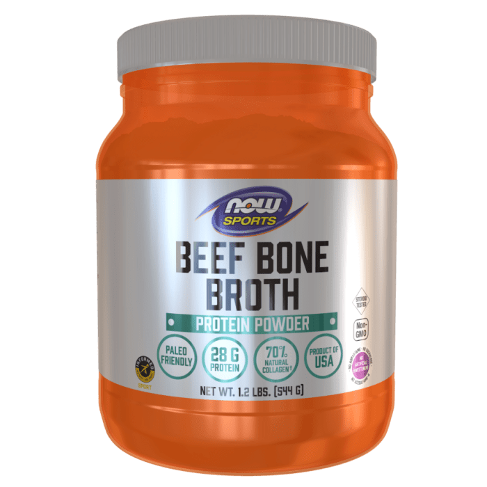 NOW Foods Bone Broth, Beef Powder - 1.2 Lbs.