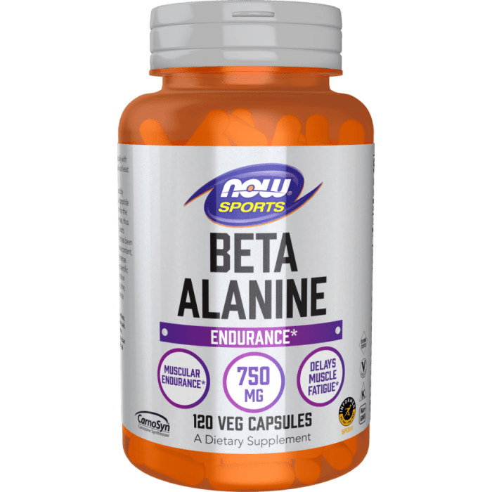 NOW Foods Beta-Alanine 750 mg - 120 Veg Capsules